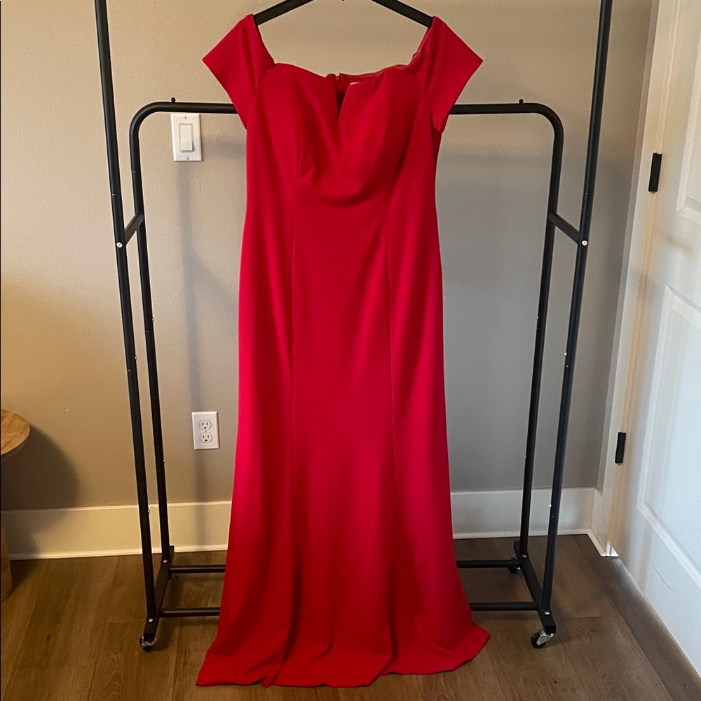Calvin Klein Strapless Red Gown